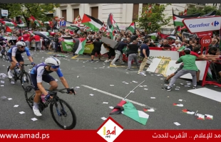 فريق دراجات إسرائيلي يزيل اسم إسرائيل من قمصان الدراجين بسبب احتجاجات مؤيدة للفلسطينيين